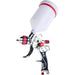 HVLP Gravity Feed Air Spray Gun with 3 Nozzles 1.4mm 1.7mm 2.0mm, Air Paint Kits with 600cc Cup for Home Domestic/Industrial Primer, Furniture Surface Painting, Coatings Spraying (Red Color)-BeeSpareParts