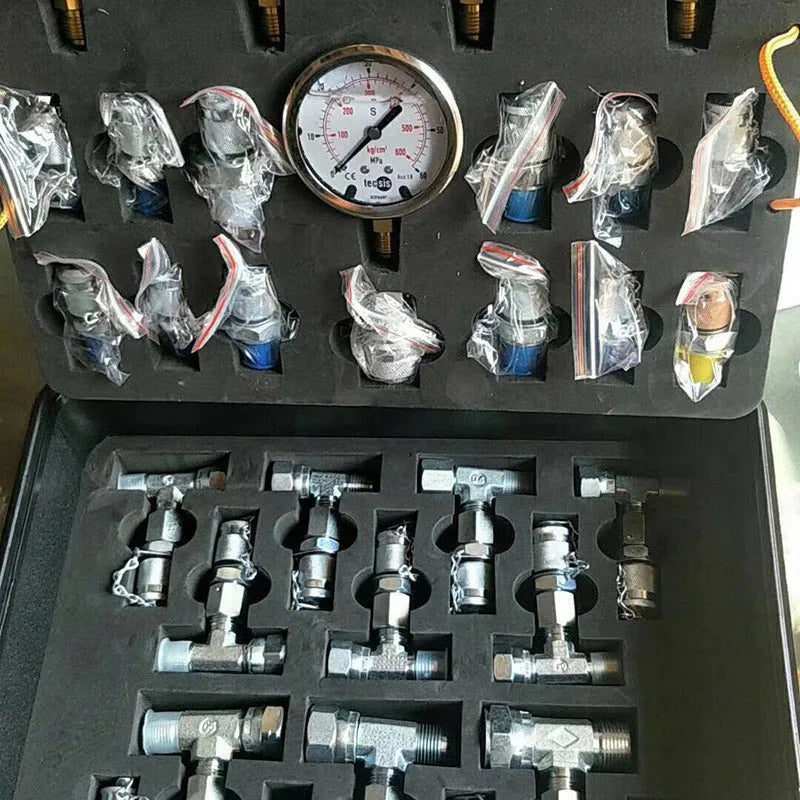 Hydraulic Pressure Gauge Set Diagnostic Test Kits For Excavator Engine Parts-BeeSpareParts