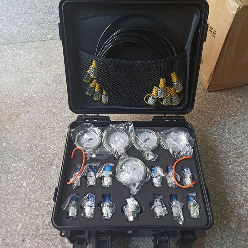 Hydraulic Pressure Gauge Set Diagnostic Test Kits For Excavator Engine Parts Pressure Diagnostic Tool-BeeSpareParts