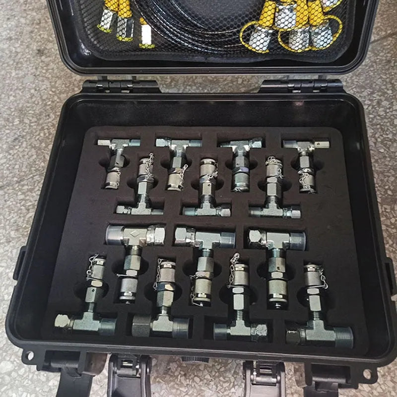 Hydraulic Pressure Gauge Set Diagnostic Test Kits For Excavator Engine Parts Pressure Diagnostic Tool-BeeSpareParts