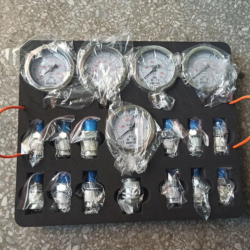 Hydraulic Pressure Gauge Set Diagnostic Test Kits For Excavator Engine Parts Pressure Diagnostic Tool-BeeSpareParts