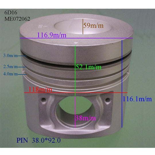 Overhaul Rebuild Kit for Mitsubishi 6D16 Engine Piston ME072062 118MM