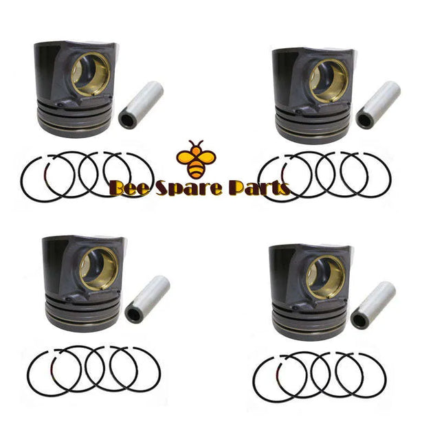 New 4 Sets STD Piston Kit With Ring 4987914 Fit For Cummins ISL L8.9 Engine 114MM-商业/工业-BeeSpareParts