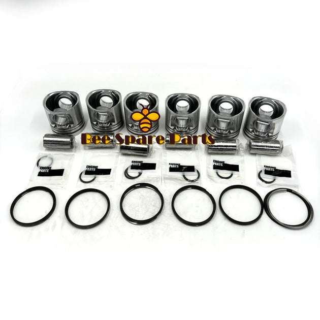 New 6 Sets STD Piston Kit With Ring 3907163 Fit For Cummins 4BT3.9 6BT5.9 Engine 102MM-商业/工业-BeeSpareParts
