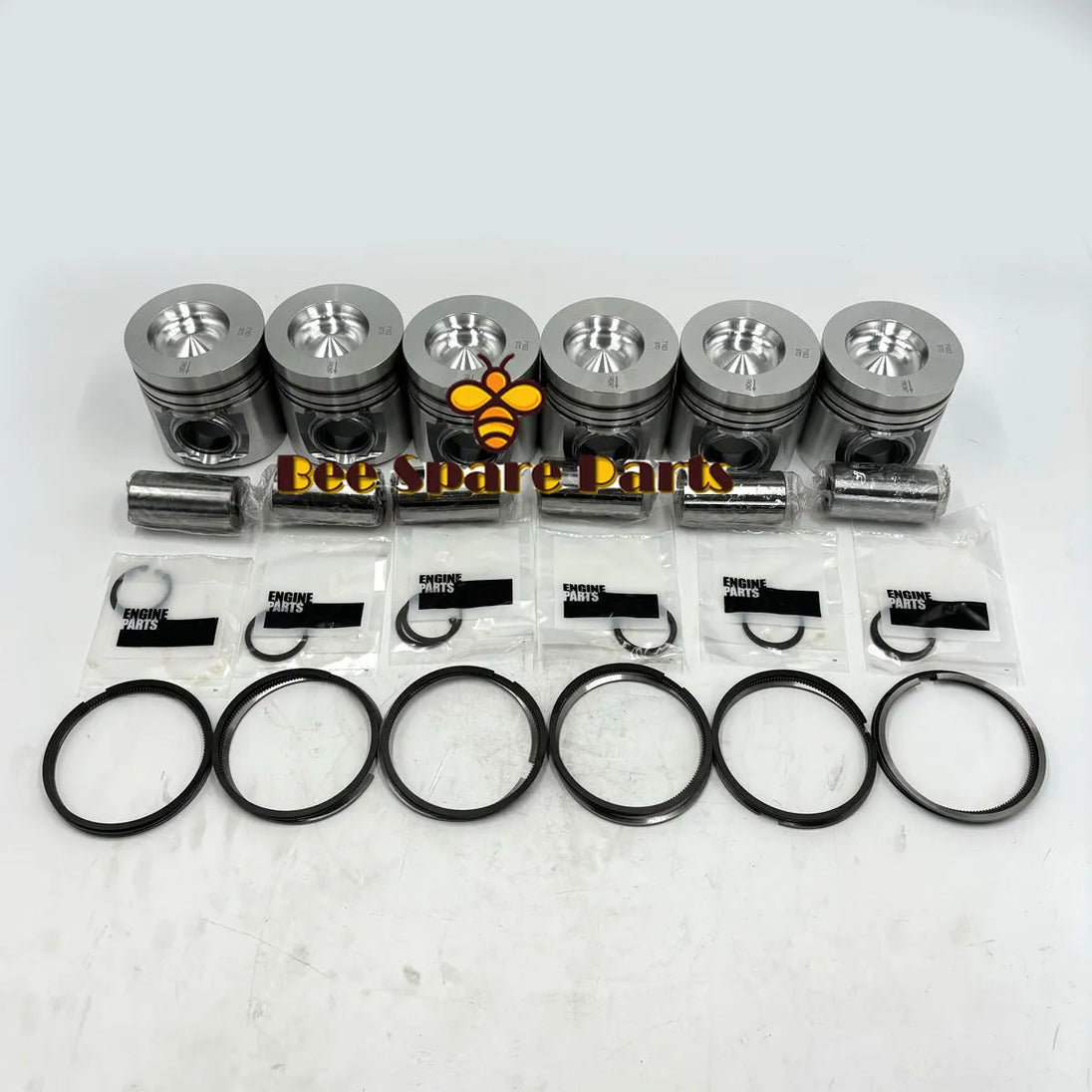 New 6 Sets STD Piston Kit With Ring 3907163 Fit For Cummins 4BT3.9 6BT5.9 Engine 102MM-商业/工业-BeeSpareParts