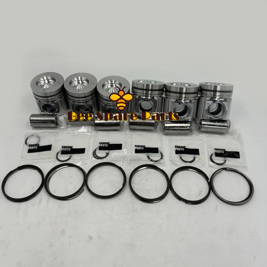 New 6 Sets STD Piston Kit With Ring 3907163 Fit For Cummins 4BT3.9 6BT5.9 Engine 102MM-商业/工业-BeeSpareParts