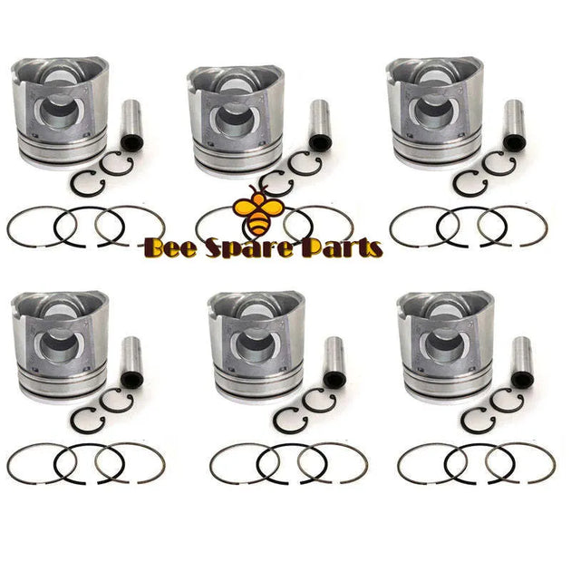 New 6 Sets STD Piston Kit With Ring 3926631 Fit For Cummins 6BTA 5.9 Engine 102MM-商业/工业-BeeSpareParts