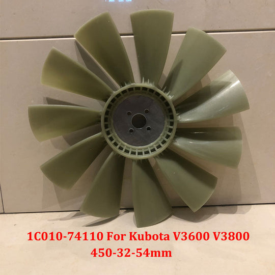 New Blade Cooling Fan 1C010-74110 Fit For Kubota V3800 Engine 10 Blades