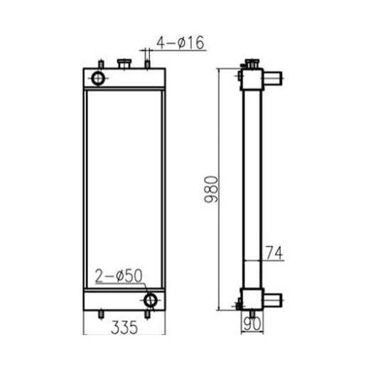 Radiator Core 4668375 for Hitachi Excavator ZX160LC-3 ZX180LC-3