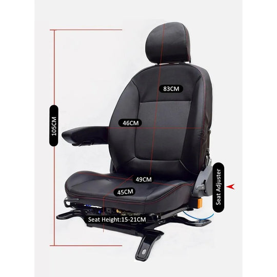 Truck Car Seat With Pneumatic and Height Adjuster and Absorb-Shock Spring Device For Truck and Commercial Vehicles-BeeSpareParts