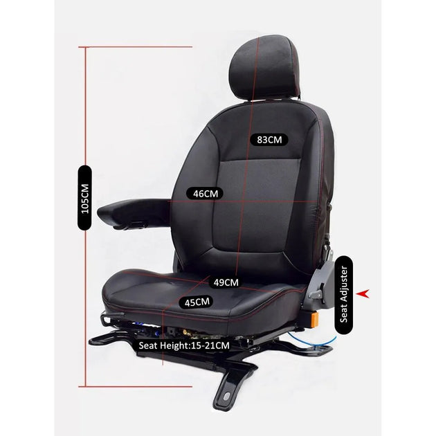 Truck Car Seat With Pneumatic and Height Adjuster and Absorb-Shock Spring Device For Truck and Commercial Vehicles-BeeSpareParts