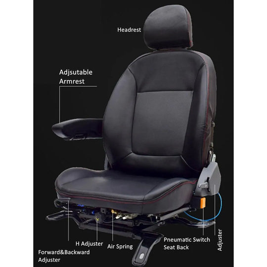 Truck Car Seat With Pneumatic and Height Adjuster and Absorb-Shock Spring Device For Truck and Commercial Vehicles-BeeSpareParts