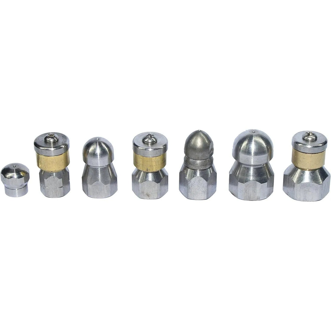 XZT-7Pack 4000psi Sewer Jetter Nozzle Kit,Rotating Button Nose,Pressure Washer Drain Jetter Hose Nozzle-BeeSpareParts