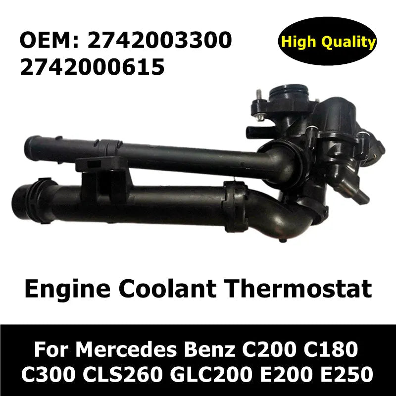 A2742000615 A2742003300 2742003300 2742000615 Engine Coolant Thermostat For Mercedes Benz C200 C180 C300 CLS260 GLC200 E200 E250-BeeSpareParts