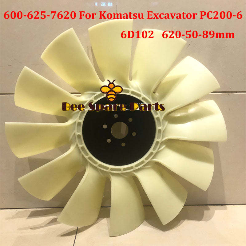 Cooling Fan Blade 600-625-7620 For Komatsu Excavator PC200-6 6D102 Engine 6 Holes 12 Blades