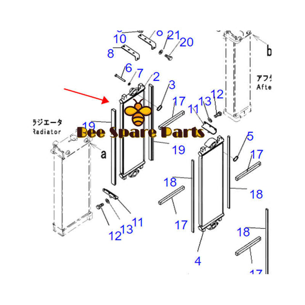 Hydraulic Oil Cooler 206-03-71120 for Komatsu Excavator PC308U PC210-7K PC210LC-7K PC210NLC-7K