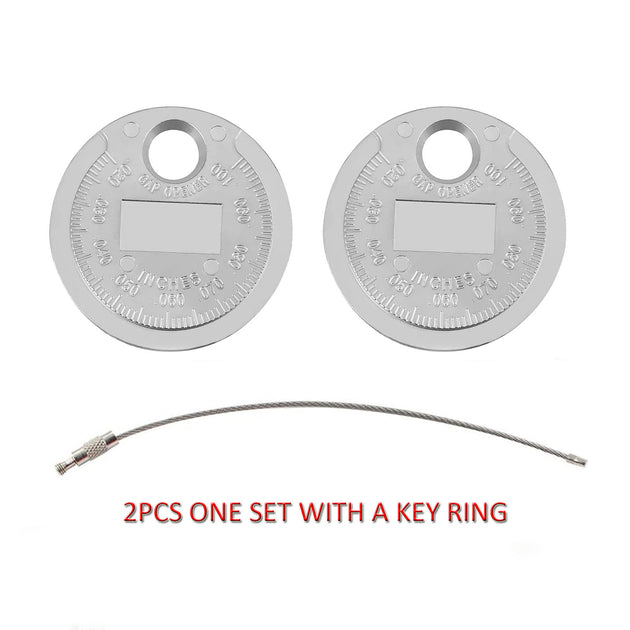 2 Pack Automobile And Motorcycle Spark Plug Gap Adjustment Tool 0.6-2.4mm Coin Type Spark Plug Gauge