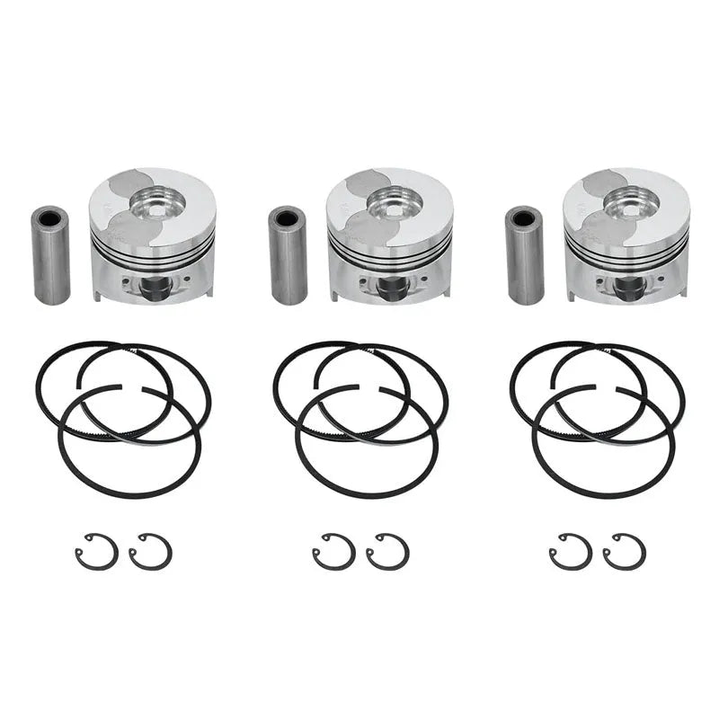 Buy 3 Sets Piston & Piston Ring Set STD 78mm for Kubota D1105 Engine B2910HSD B7800HSD B3030HSD F3680 KX71 KX71H-Replacement Aftermarket Parts
