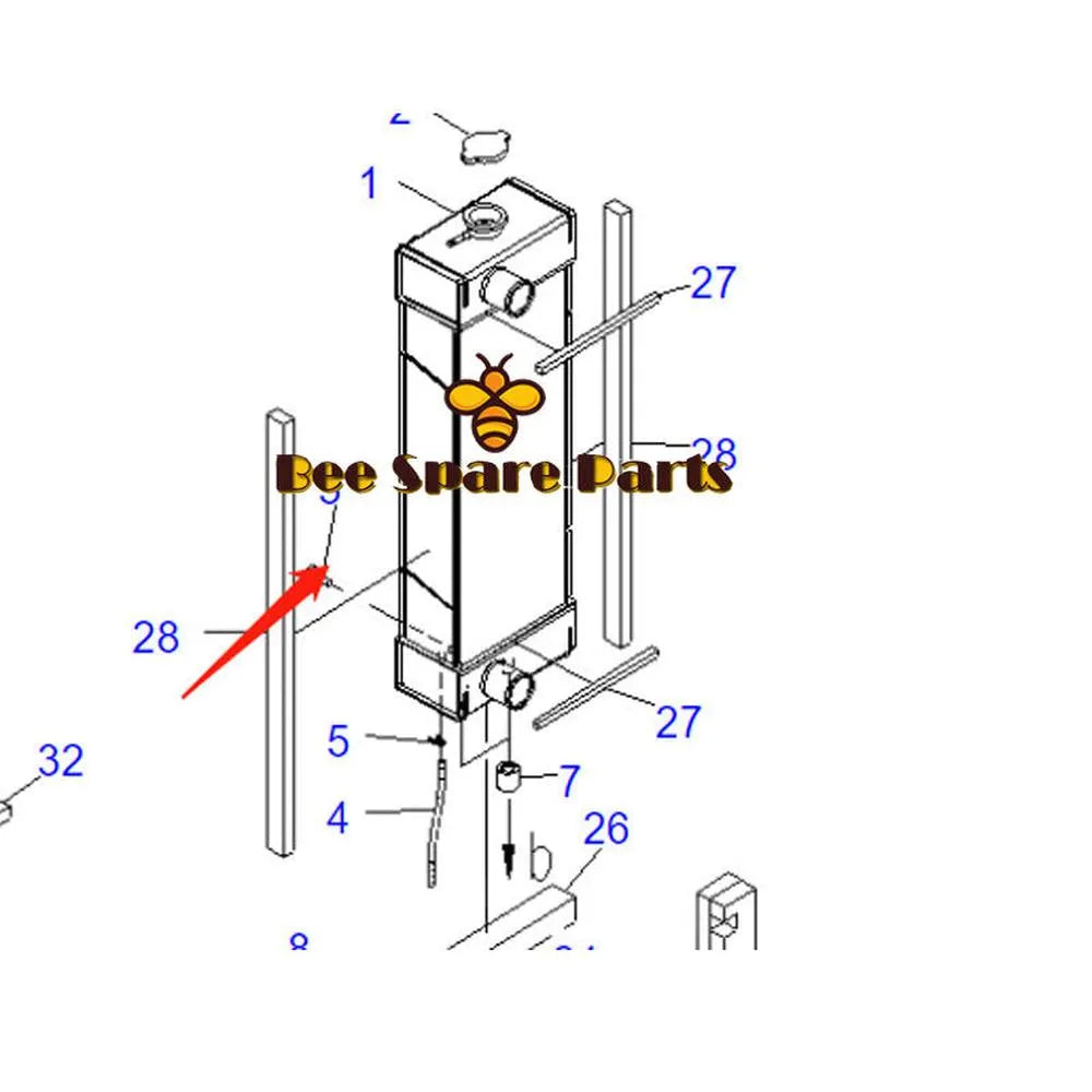 Buy For Komatsu Excavator PC40MR-2 PC40MR-2-AC PC50MR-2 PC50MR-2-AC Water Tank Radiator ASS'Y 22M-03-21330-BeeSpareParts