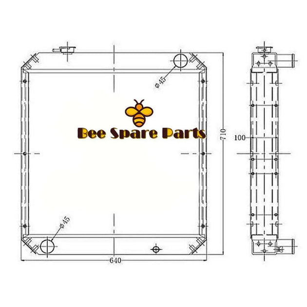 Buy Water Tank Radiator ASS'Y 203-03-41112 203-03-41111 for Komatsu Excavator PC100-3 PC120-3 PF3-1-BeeSpareParts