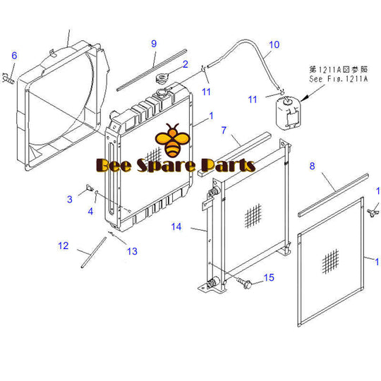 Free Shipping Radiator 201-03-72111 201-03-72112 for Komatsu PC60-7 PC70-7 Engine 4D95