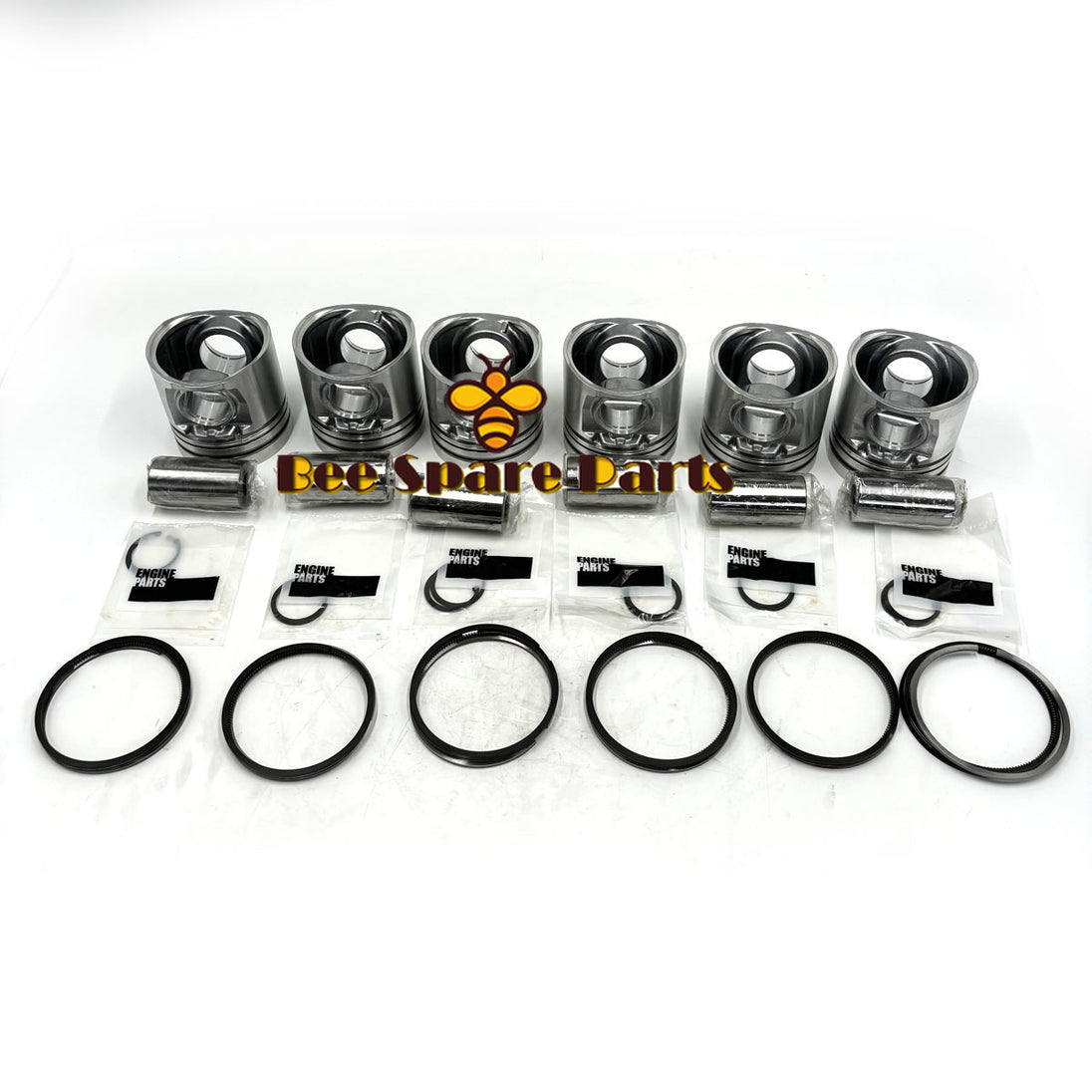 New 6 Sets STD Piston Kit With Ring 3907163 Fit For Cummins 4BT3.9 6BT5.9 Engine 102MM