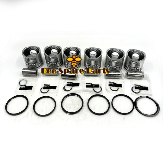 New 6 Sets STD Piston Kit With Ring 3907163 Fit For Cummins 4BT3.9 6BT5.9 Engine 102MM