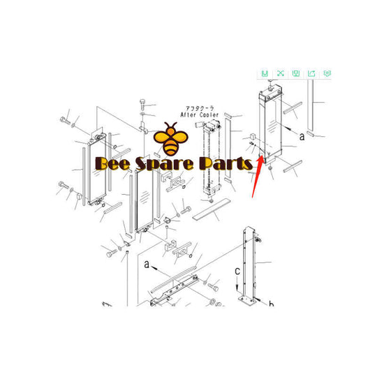 Hydraulic Oil Cooler 21K-03-72130 21K-03-72140 21K-03-72150 for Komatsu Excavator PC160LC-7E0 PC160LC-8 PC180LC-7-E0 PC190LC-8