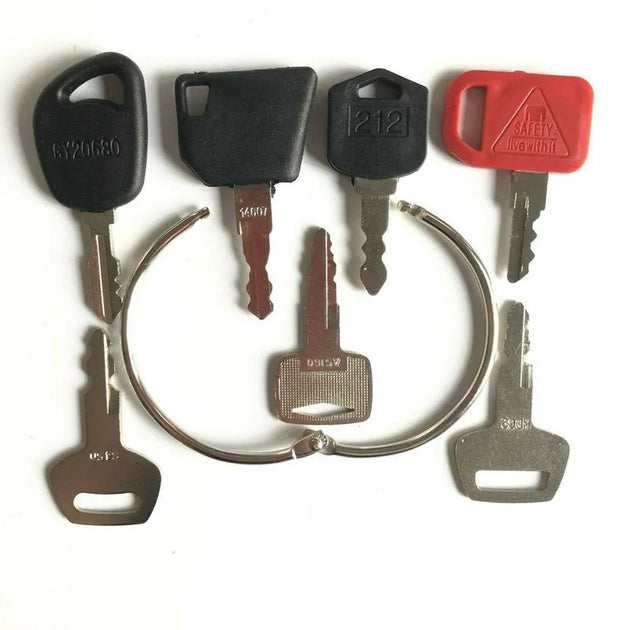 Construction Ignition Key Set 7 Keys Heavy Equipment Fit For Komatsu Mitsubishi JD-BeeSpareParts