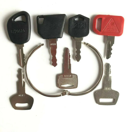 Construction Ignition Key Set 7 Keys Heavy Equipment Fit For Komatsu Mitsubishi JD-BeeSpareParts