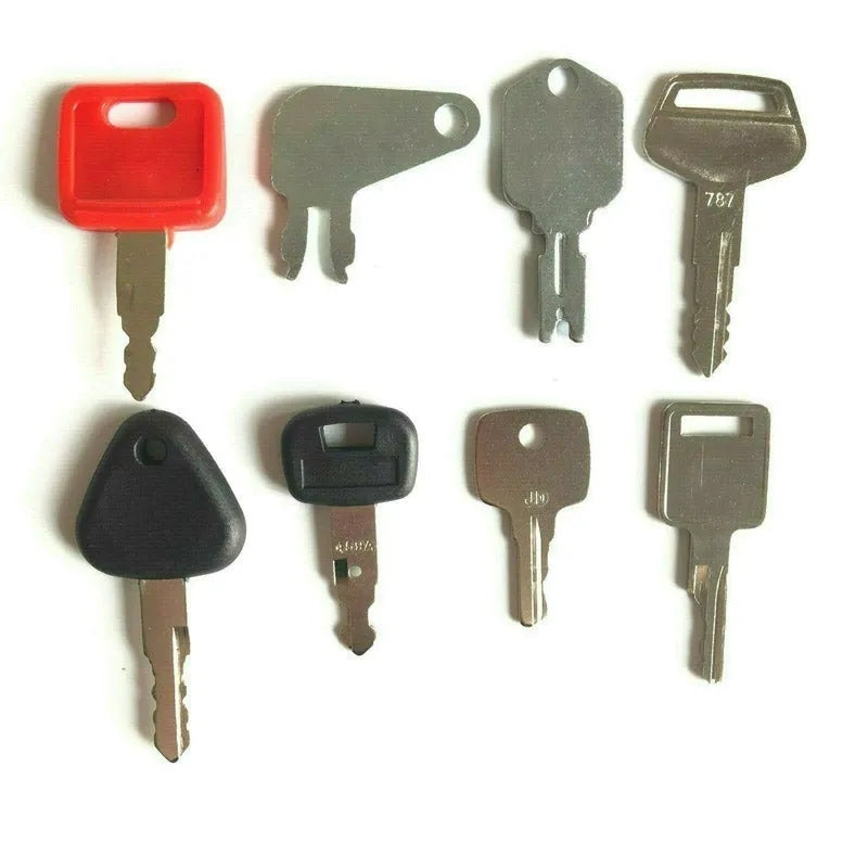 Construction Ignition Key Set 8 Keys Heavy Equipment Fit For Cat Case JD Komatsu-BeeSpareParts