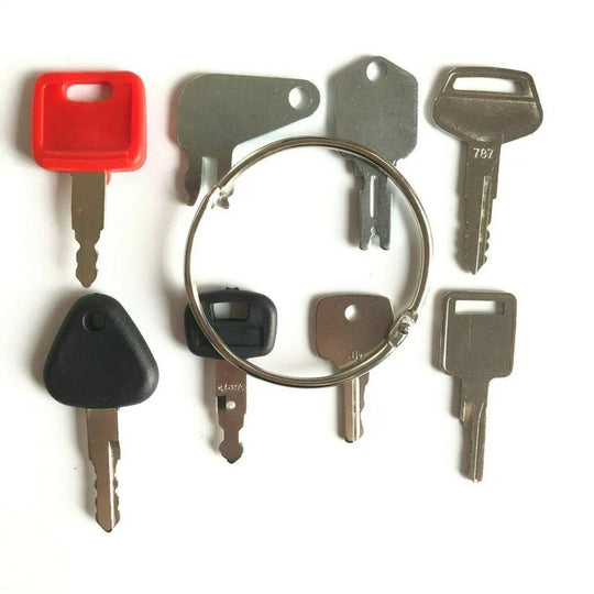 Construction Ignition Key Set 8 Keys Heavy Equipment Fit For Cat Case JD Komatsu-BeeSpareParts