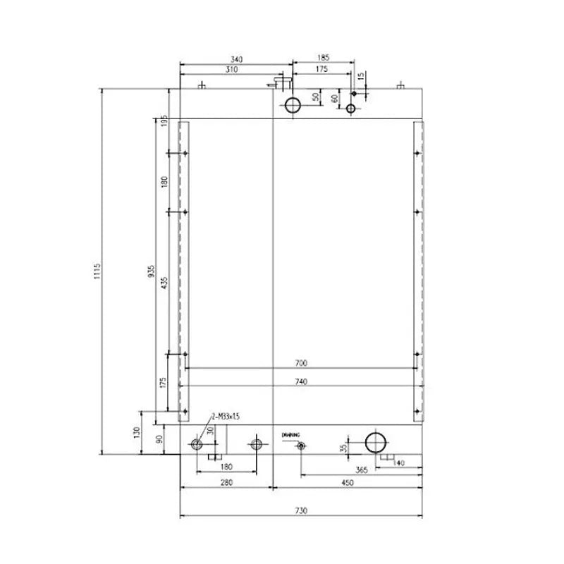Cooling Water Radiator 76053580 for Hitachi Wheel Loader D150-Replacement Aftermarket Parts
