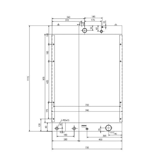 Cooling Water Radiator 76053580 for Hitachi Wheel Loader D150-Replacement Aftermarket Parts