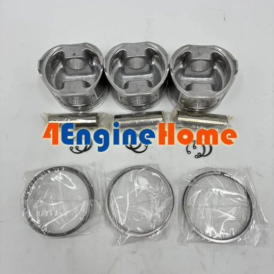 New 3 Sets STD Piston Kit With Ring 119623-22080 Fit For Yanmar 3TNE74 Engine 74MM-Replacement Aftermarket Parts