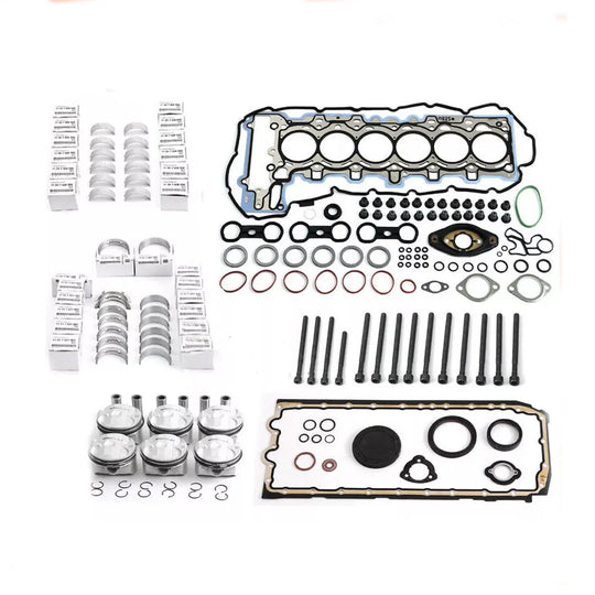 Engine Overhaul Pistons Seals Kit 11:1 for BMW N52B25 325i 525i Z4 E90 E60 E89 E91 2.5L 2497CC L6 Naturally Aspirated Engine-BeeSpareParts