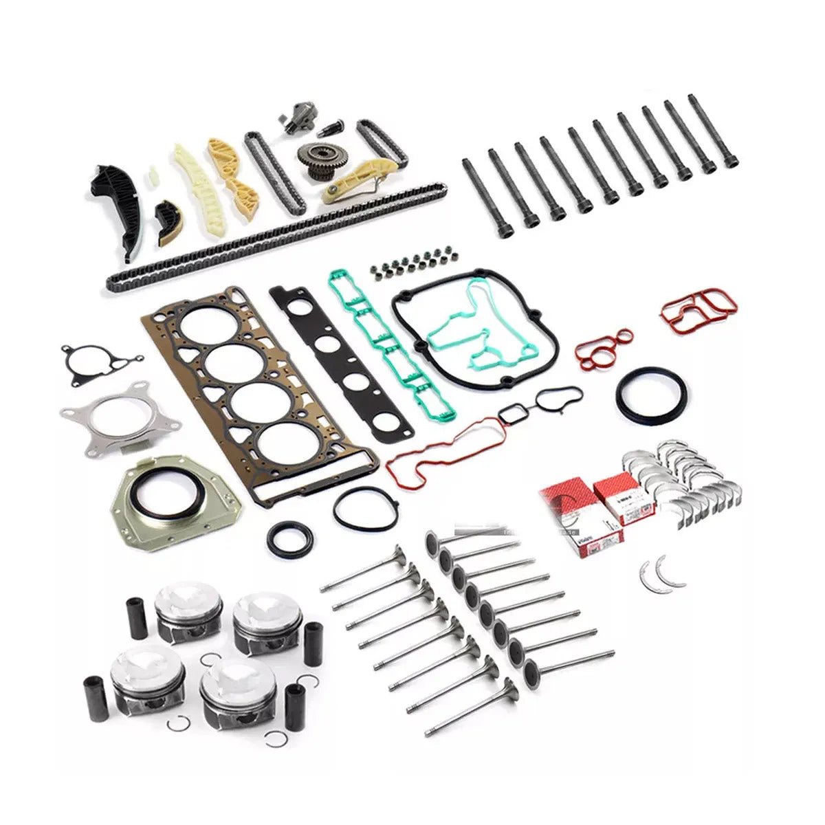 Engine Rebuild Overhaul Kit STD Φ23mm Piston Pin Timing Connecting Rod Bearing Shell Oil Seals Valves for VW AUDI SKODA 2.0 TFSI-BeeSpareParts