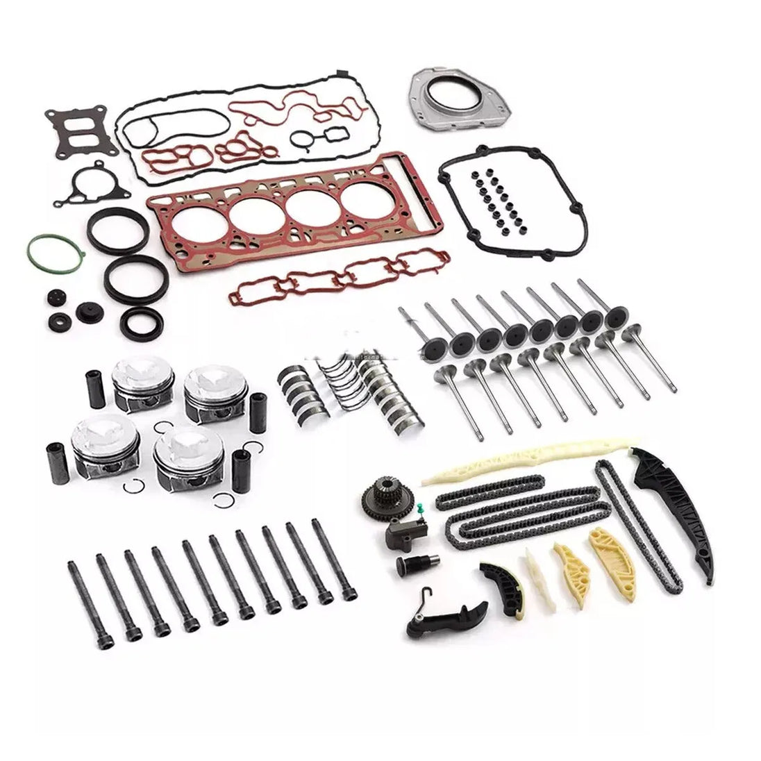 Engine Rebuild Overhaul Pistons Valves Bearing Shells Seals Kit for VW Audi 2.0 TFSI TSI CNC CHH CNT-BeeSpareParts