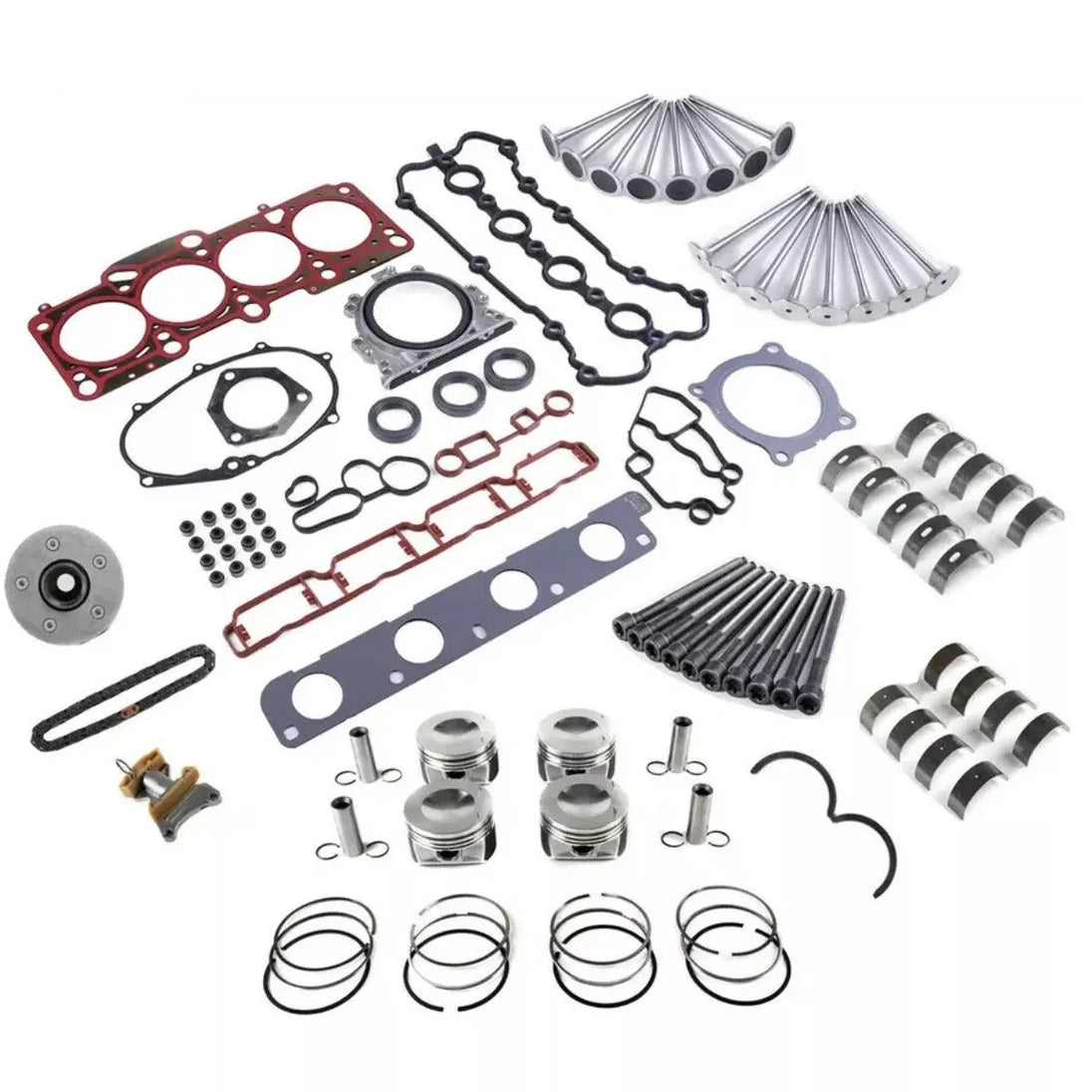 Engine Rebuild Overhaul Pistons Valves Set for VW GTI GLI Audi 2.0 TFSI BPY BWA-BeeSpareParts