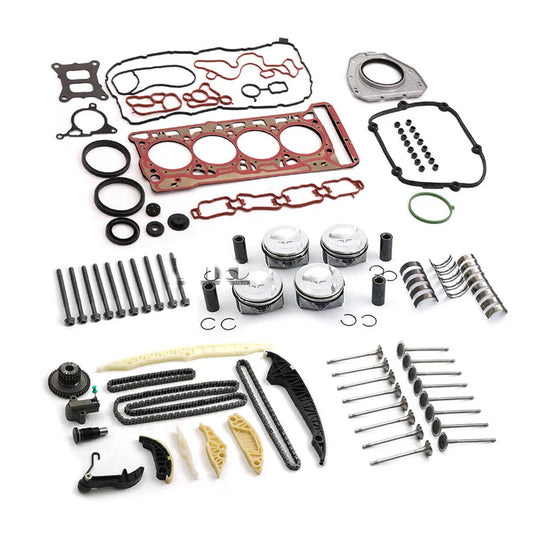 Engine Rebuild Overhaul Valves Kit Pistons Rings Timing Chain Tensioner Cranks for VW Audi S3 TTS Golf R MK7 2.0 TSI CJX DNU-BeeSpareParts