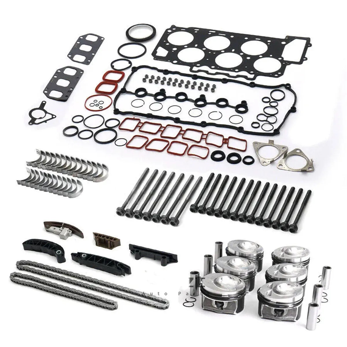 Engine Rebuilding Overhaul Pistons Timing Chain Kit for Porsche VW Audi 3.6L VR6-BeeSpareParts