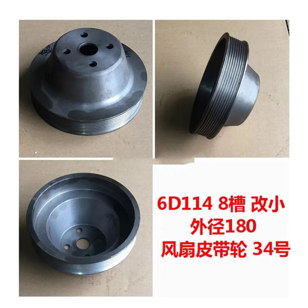 Excavator Diesel Engine 6d114 Fan Pulley 6743-61-3310 For Komatsu Pc300-7 Pc360-7 Fan Pulley 8 Slots-BeeSpareParts