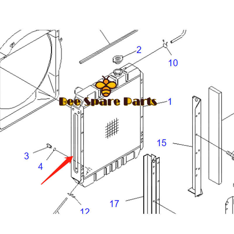 For Komatsu Excavator PC75UU-3 PC78UU-5 Hydraulic Oil Cooler ASS'Y 21W-03-31122 21W-03-31121