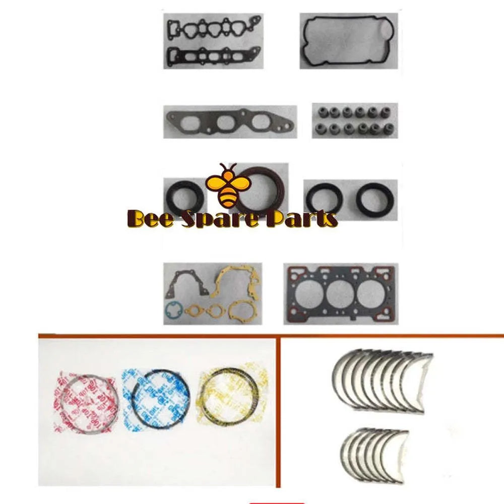 F6A Full gasket set kit crankshaft connecting rod bearing piston ring for Suzuki Jimny JA12 Alto /HA12 / Alto Hustle-BeeSpareParts