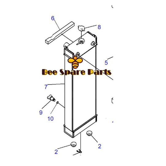 Water Tank Radiator 205-03-31111 For Komatsu Excavator PC200-8E0 PC200LC-8E0