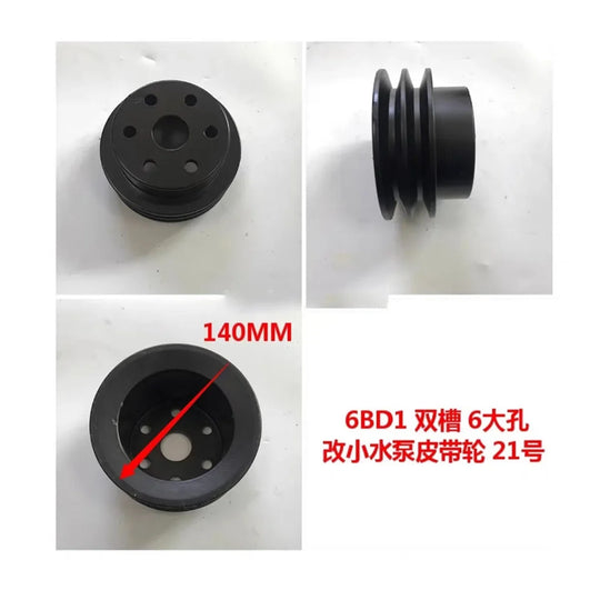 Fits Hitachi EX200 Sumitomo Isuzu 6BD1 Engine Excavator Water Pump Pulley Fan Pulley Doule Slot-BeeSpareParts