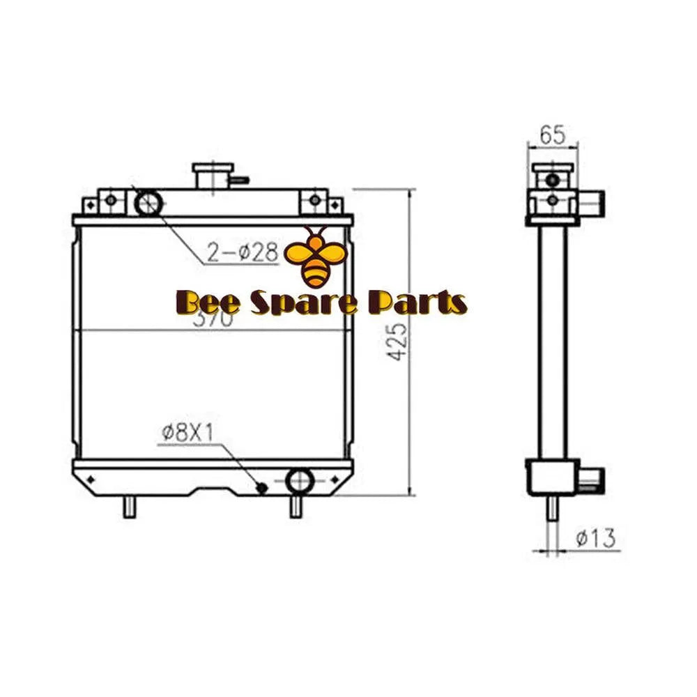 Fits Hitachi EX30 excavator Radiator 4428333-Replacement Aftermarket Parts