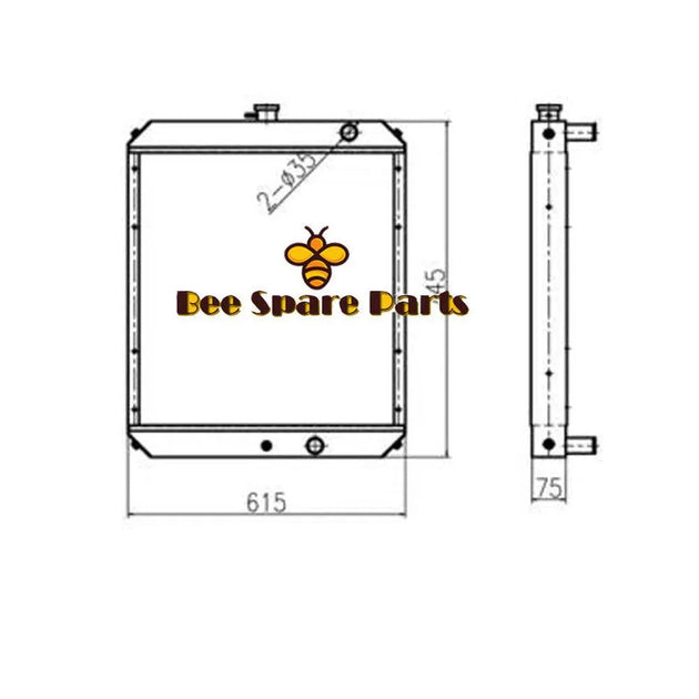 Fits Hyundai R80LC-7 R80-7 R80-7A Excavator Radiator 11N1-40010 11N1-40001-Replacement Aftermarket Parts