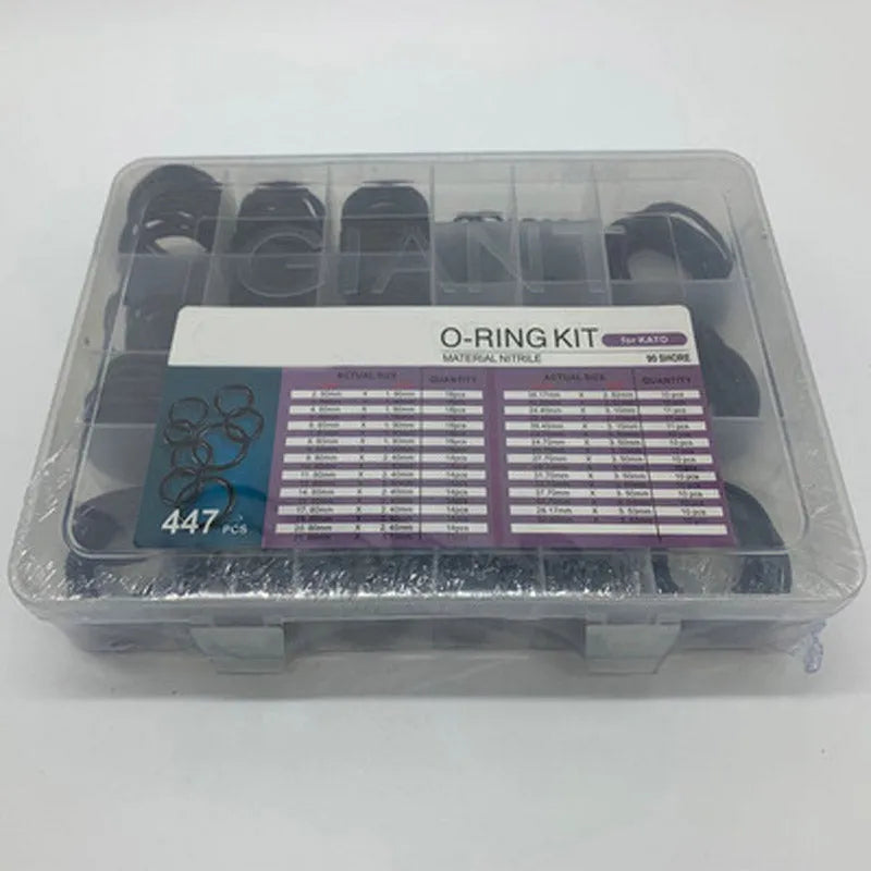 Fits Kato Excavators O Ring Repair Box Excavator Accessories 447pcs-Replacement Aftermarket Parts