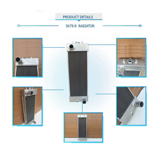 Fits Kobelco SK75-8 excavator engine water radiator-BeeSpareParts